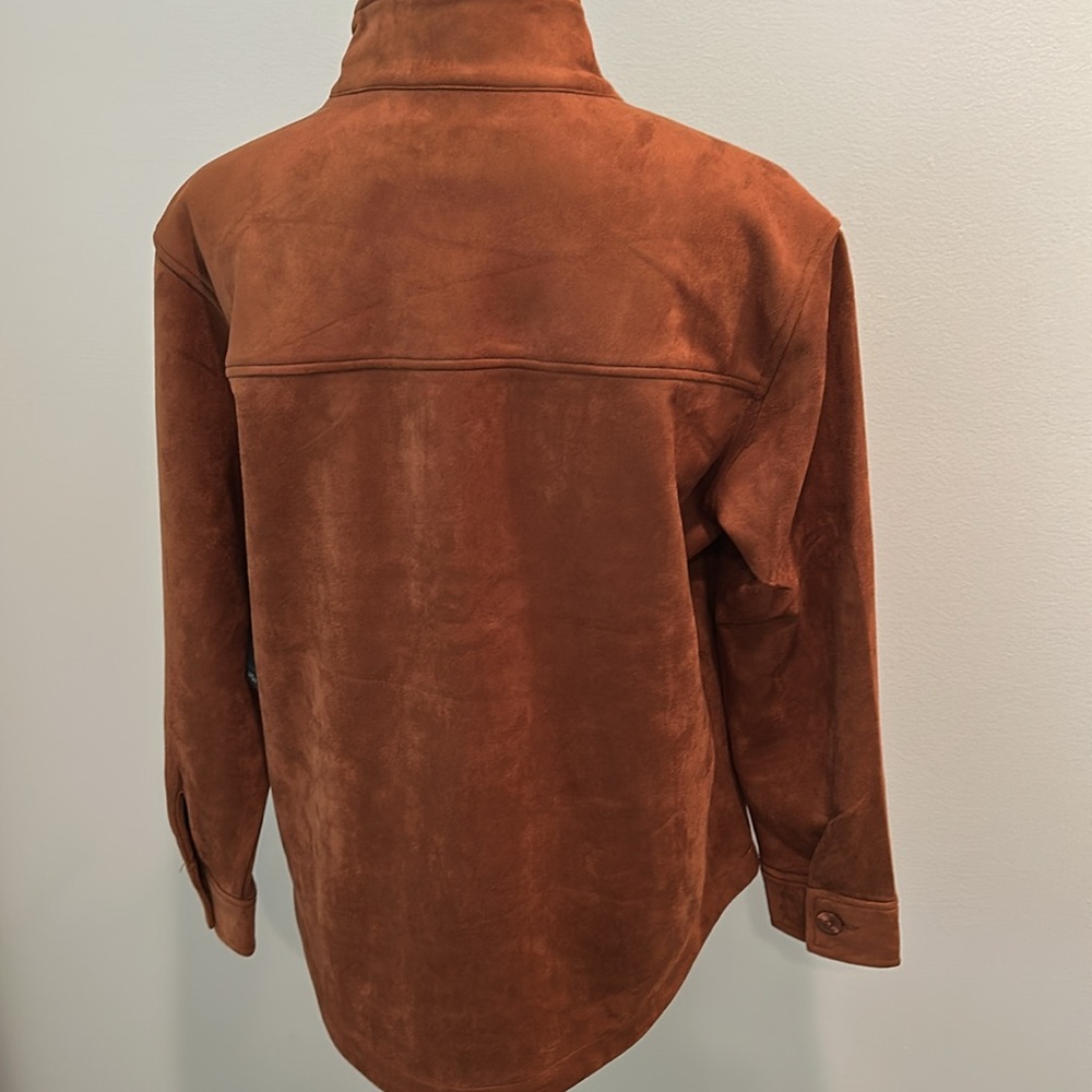 Liverpool Los Angeles Faux Suede Utility Jacket Penny Brown NWT Size S - Picture 5 of 5